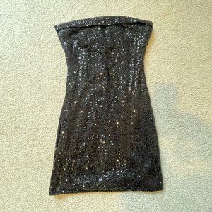 Black Canton Walker Dress